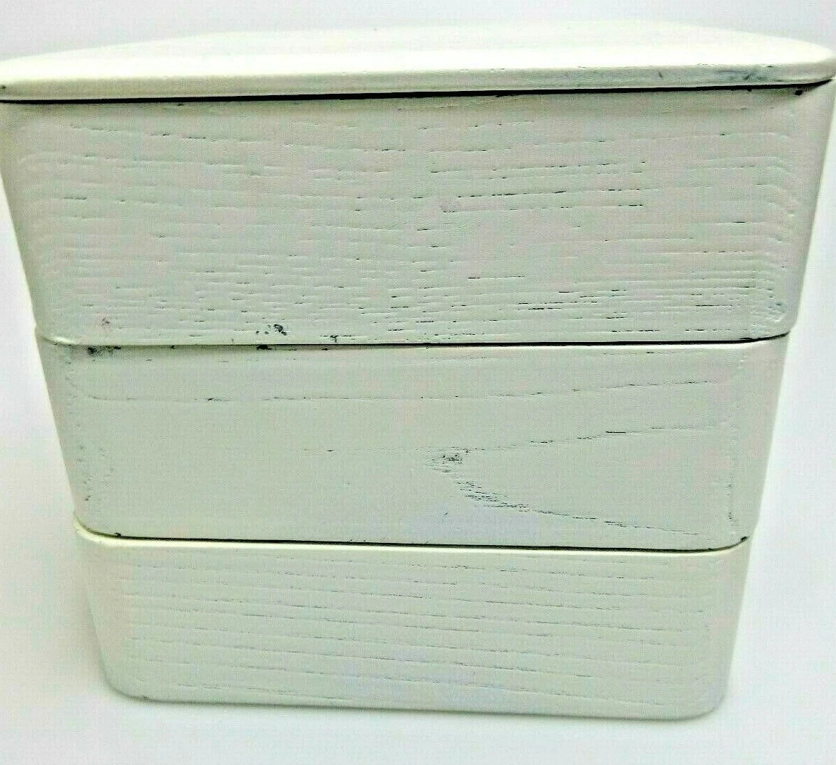 Handcrafted Wood Stacking Storage Jewelry Box Ivory Square 3-Tier With Lid | eBay