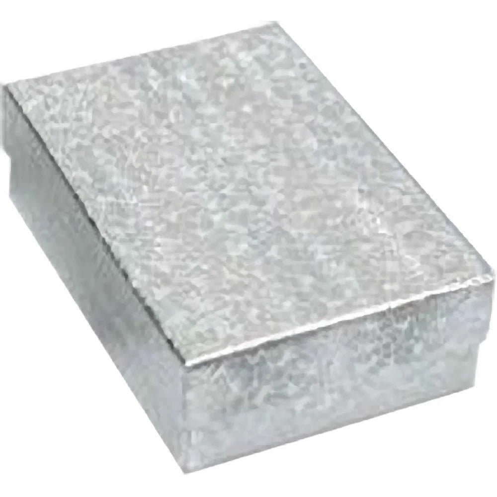 100 Silver Foil Cotton Filled Jewelry Gift Boxes 3 1/4" | eBay