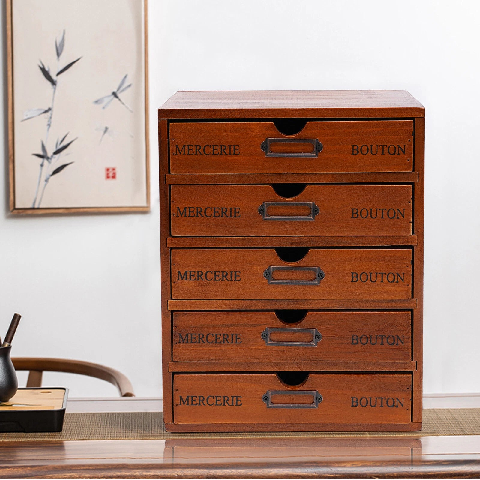 5 Layers Vintage Large Jewelry Organizer Wooden Storage Box Case with 5 Drawers | eBay