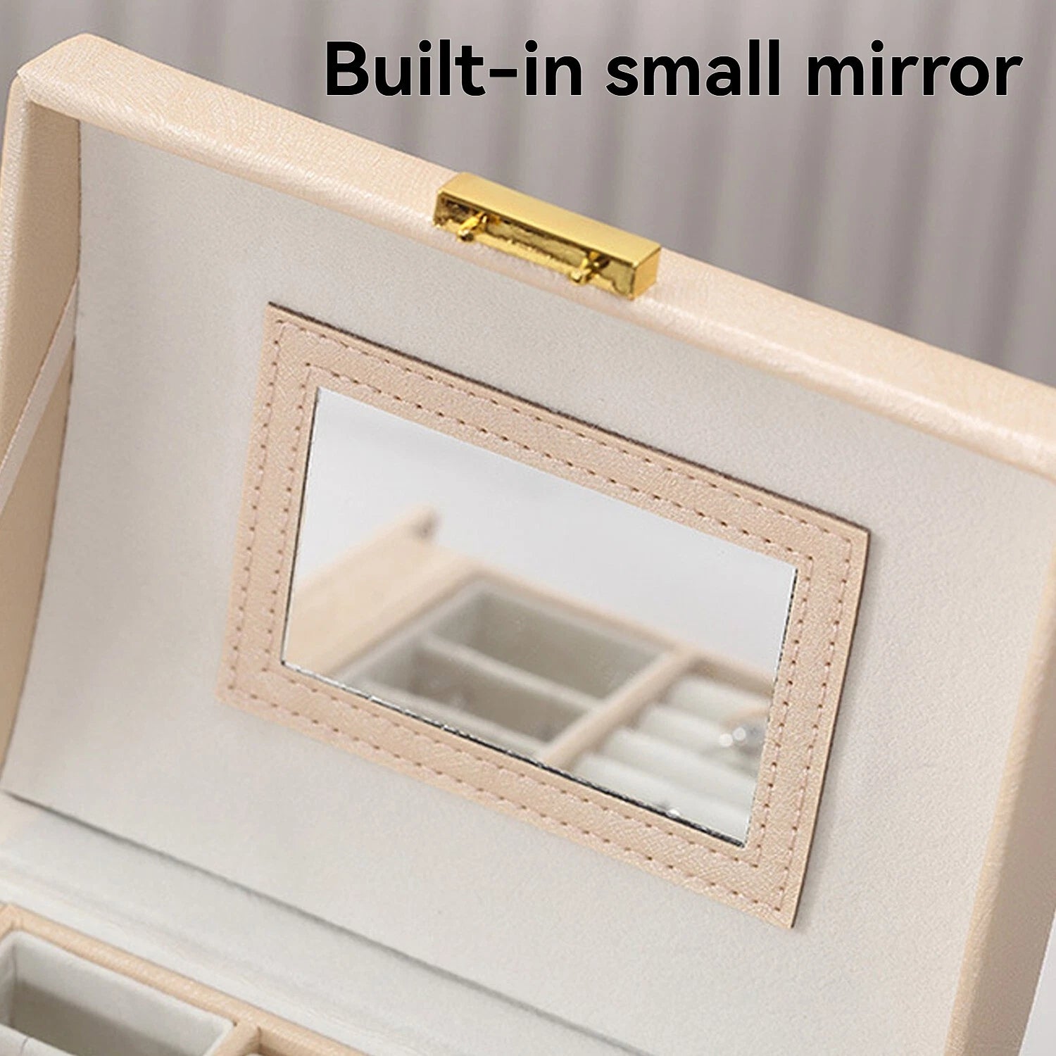 2 Layer Jewelry Storage Box for Necklaces Rings Watches PU Leather with Mirror ^ | eBay