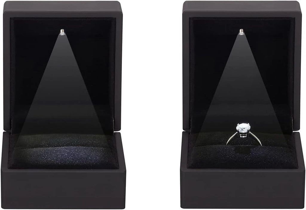 2 Pack Led Ring Boxes With Velvet Inside For Engagement Wedding Storage | eBay