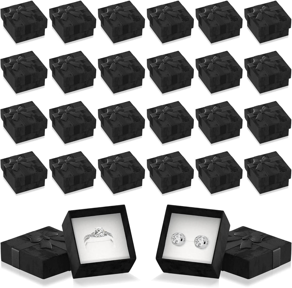 24Pcs Black Ring Boxes Bulk - Ring Jewelry Box Engagement Ring Holder Small Jewe | eBay