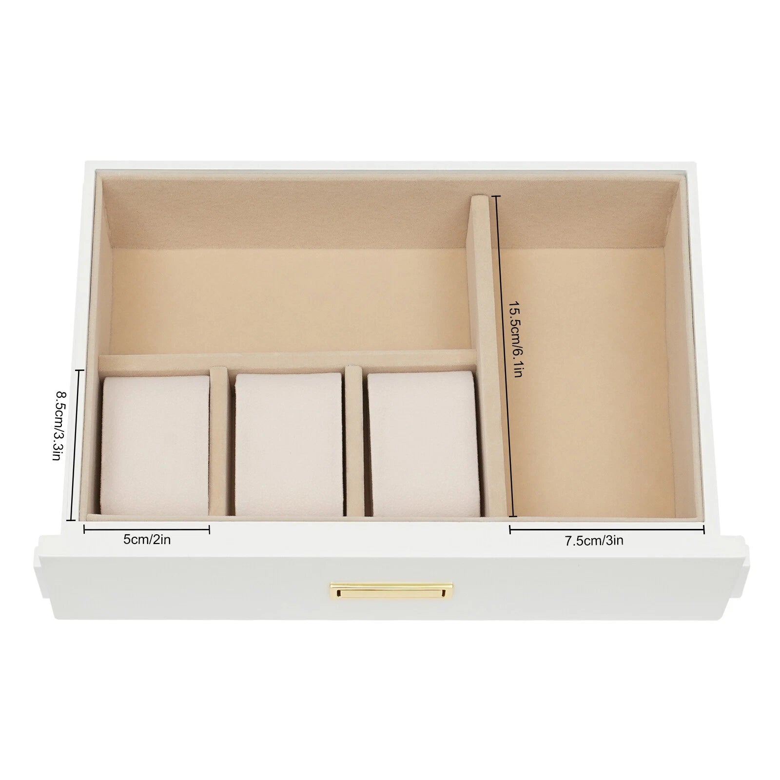 11*7.5*7.1in 3-Layer White Jewelry Organizer Box For Storage Earrings Necklace | eBay