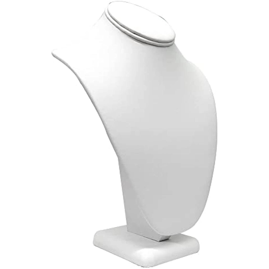 White Leatherette Jewelry Necklace Display Bust ~ 11" Tall Stand | eBay