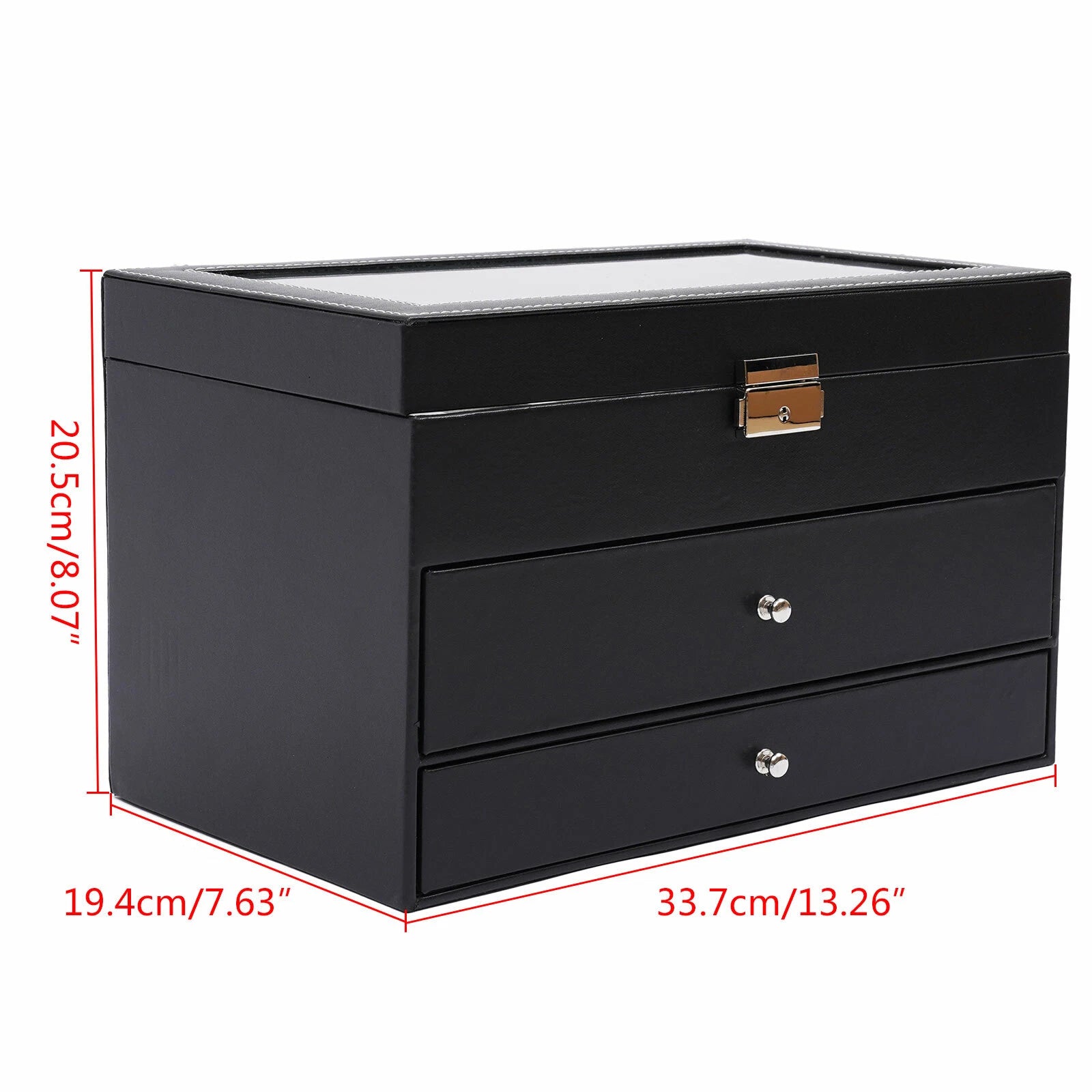 3 Layer Watch Sunglasses Jewelry Display Box Drawer Metal Buckle Organizer Box | eBay