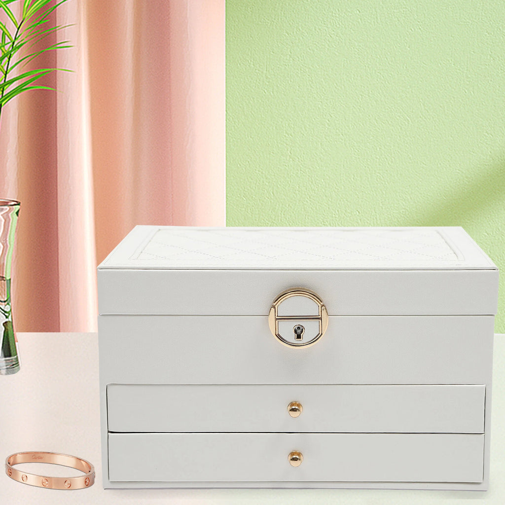 3 Tier Watch Box Jewelry Organizer Case Holder Bracelet Display Case with Drawer | eBay