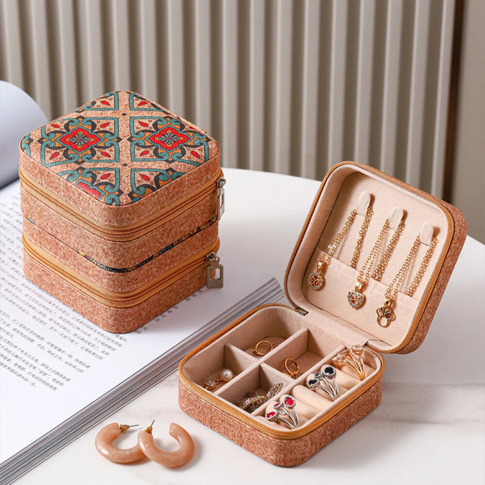 Vintage Portable Jewelry Storage Box Ring Necklace Jewelry Storage Holder η | eBay