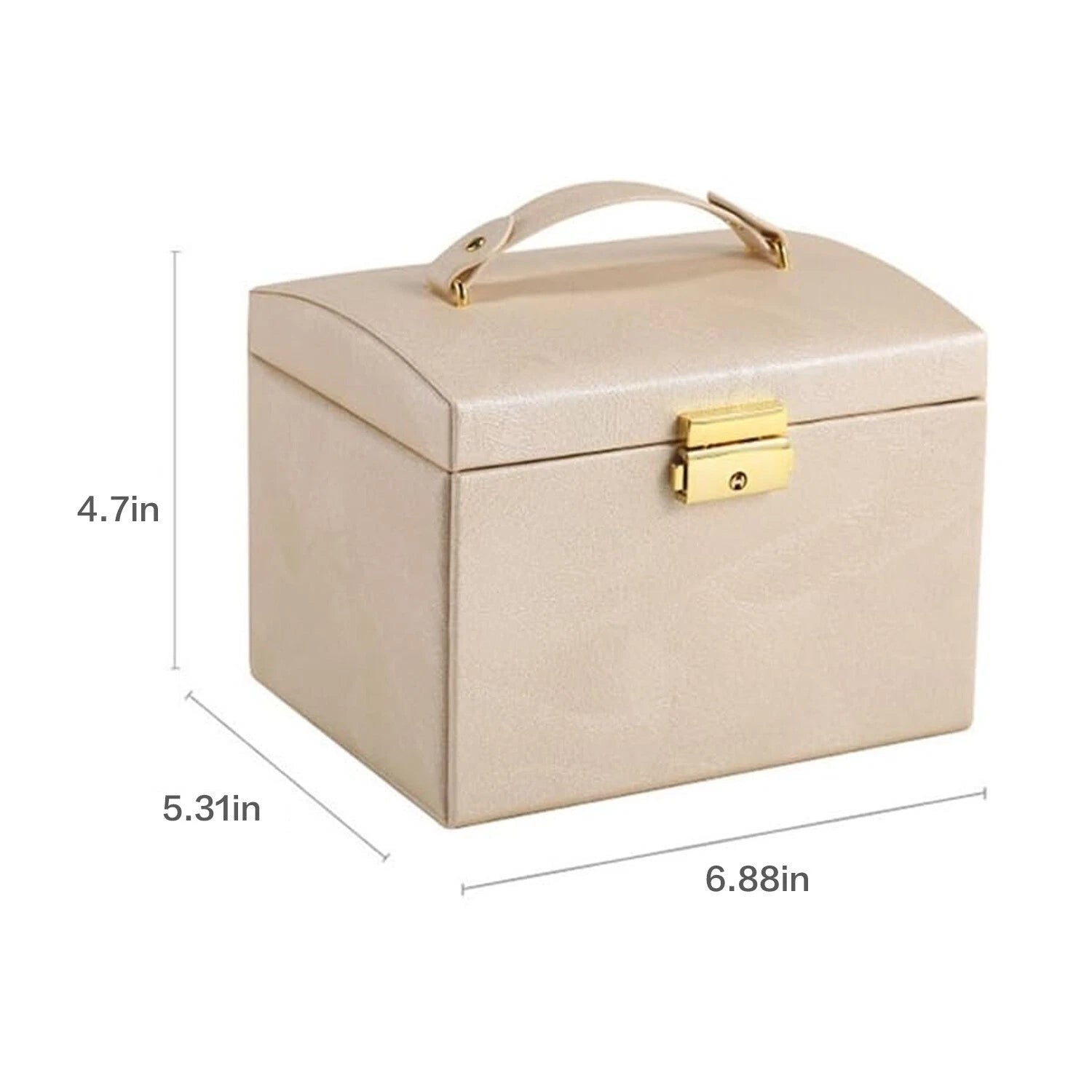 2 Layer Jewelry Storage Box for Necklaces Rings Watches PU Leather with Mirror ^ | eBay