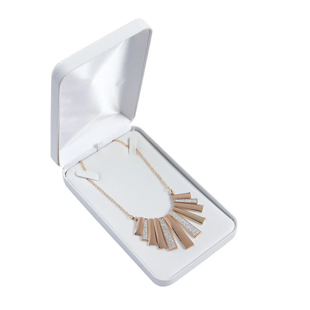 24 White Faux Leather Necklace Boxes 4 ¼" x 7" x 1 ⅜" Jewelry Box Pendant Gift | eBay