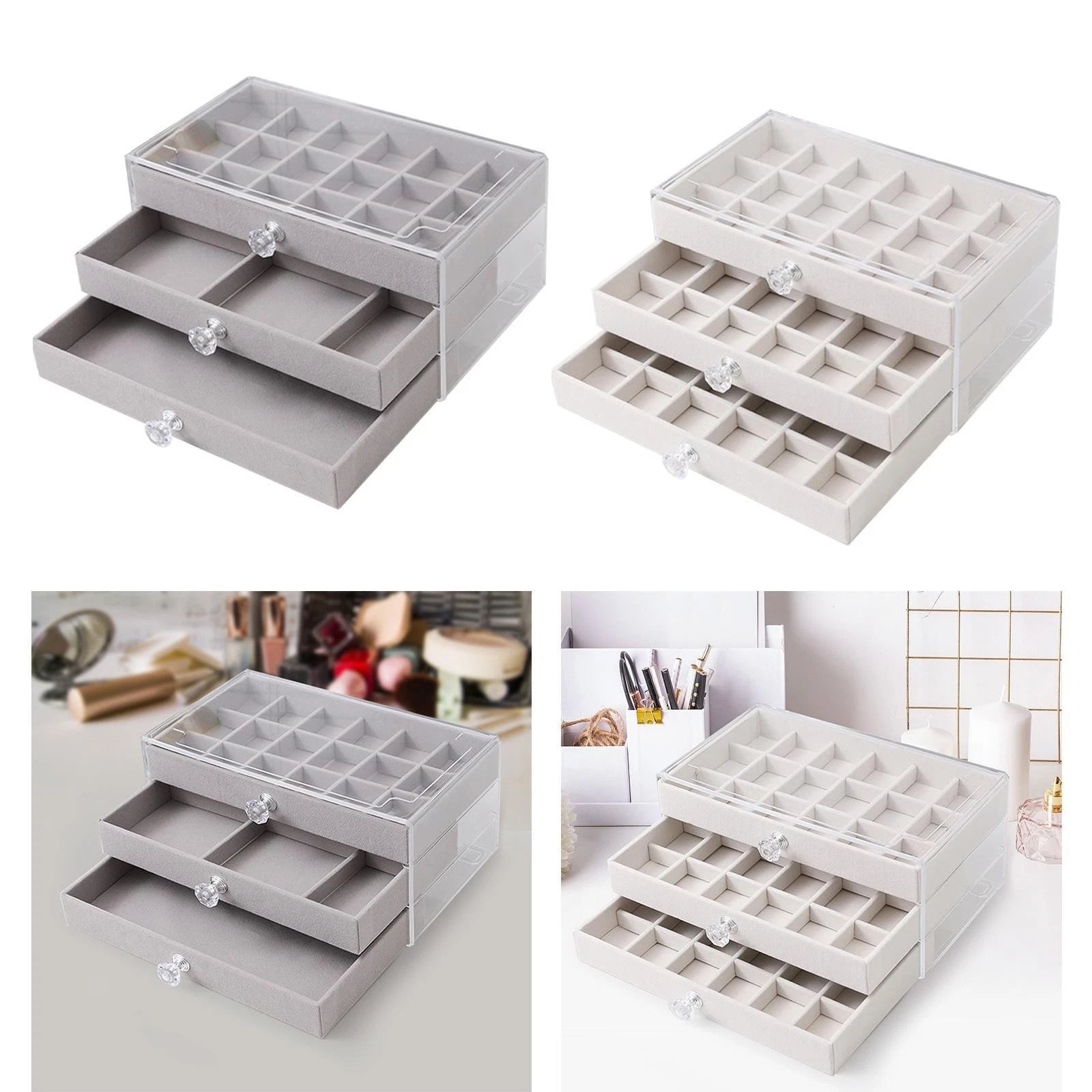 Jewelry Organizer Box Modern Display Case for Necklace Bracelet Vanity Table | eBay