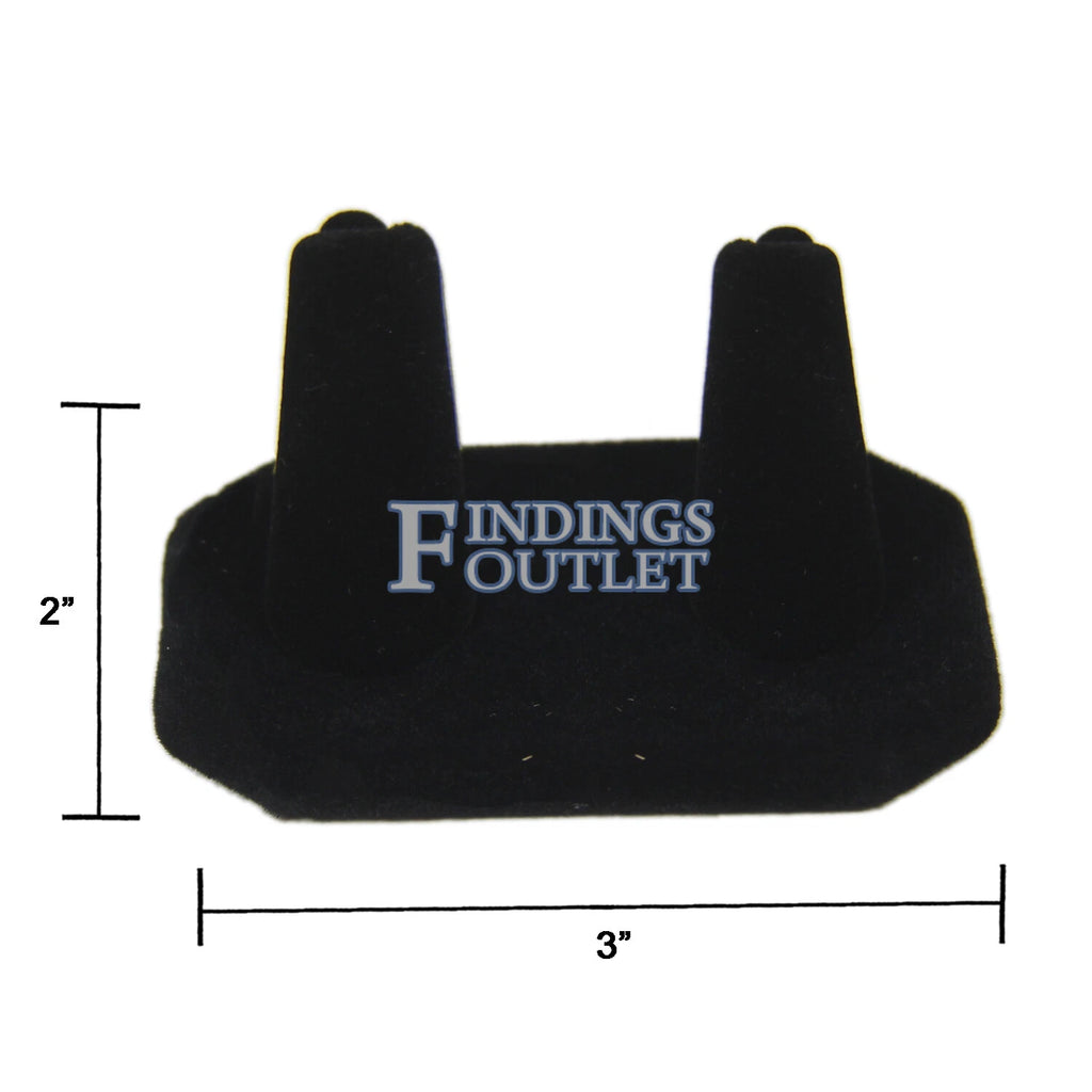 Black Velvet 2 Ring Jewelry Display Holder Showcase Organizer Finger Stand | eBay